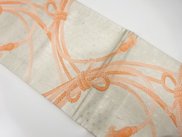 JAPANESE KIMONO / ANTIQUE FUKURO OBI / SILK / WOVEN ASANOHA